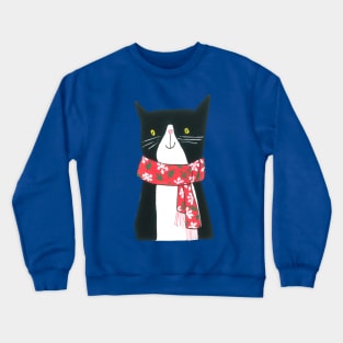 Cat With A Scarf Crewneck Sweatshirt